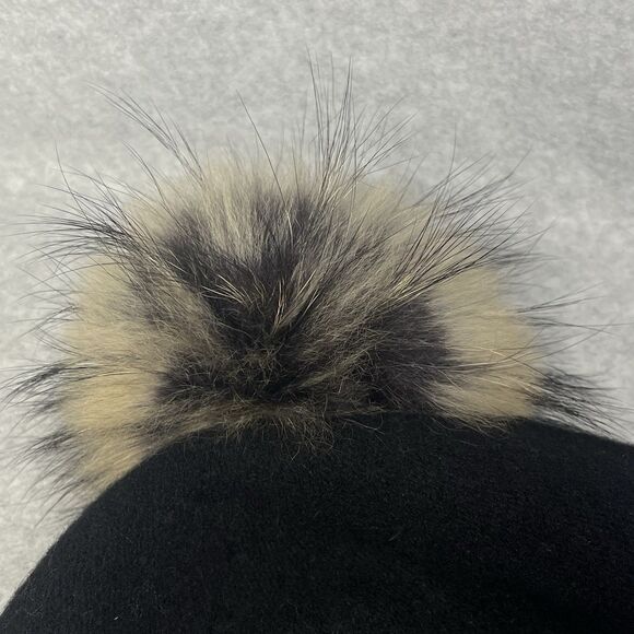 Uno Alla Volta Mia Black Italian Wool Cap Womens Embellished Handmade Artisan - Picture 5 of 9